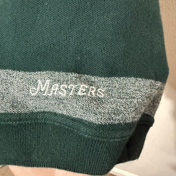 Vintage Masters Men's Polo Green and White Striped Size XL - Picture 3 of 7
